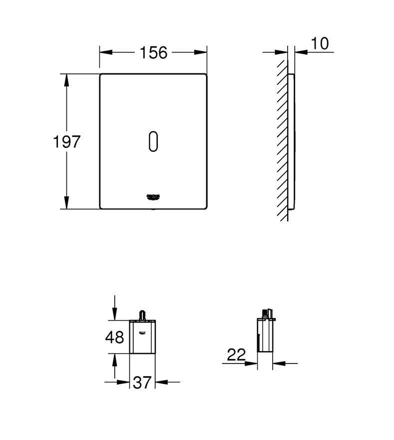 Инфрачервен бутон за WC Tectron Bau E Grohe 39882000 | Филбо - ВиК и ...
